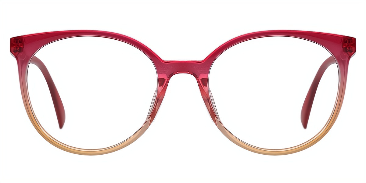 Red Oval Modish Plastic Eyeglasses