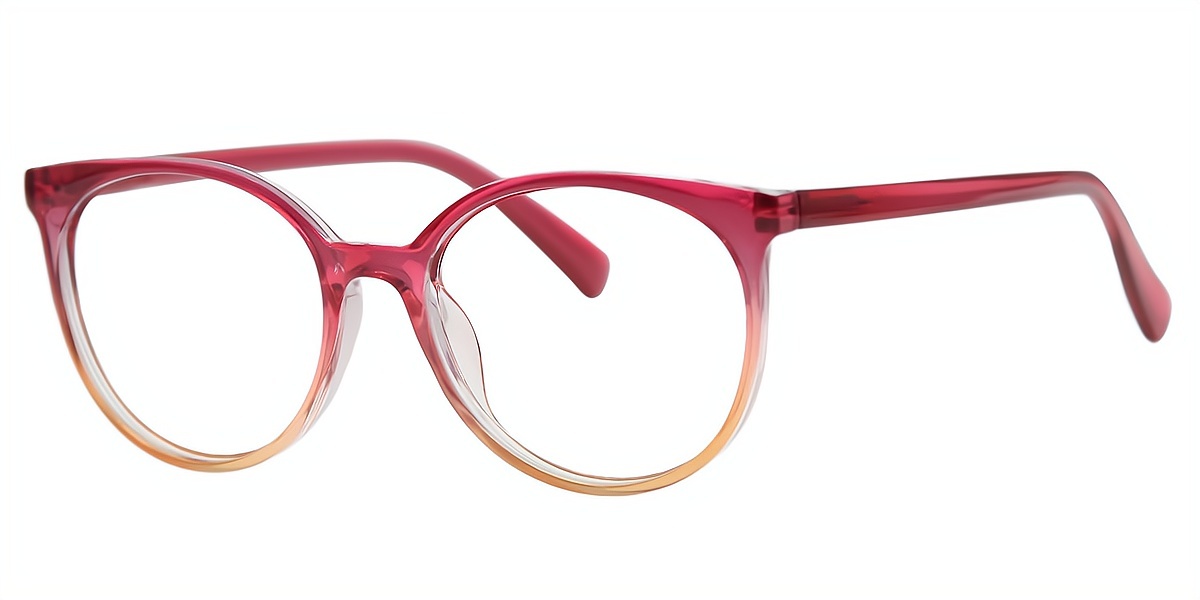 Red Oval Modish Plastic Eyeglasses