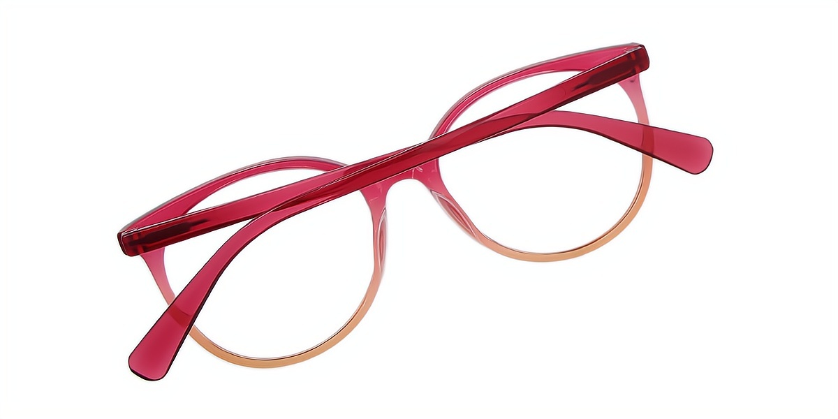Red Oval Modish Plastic Eyeglasses