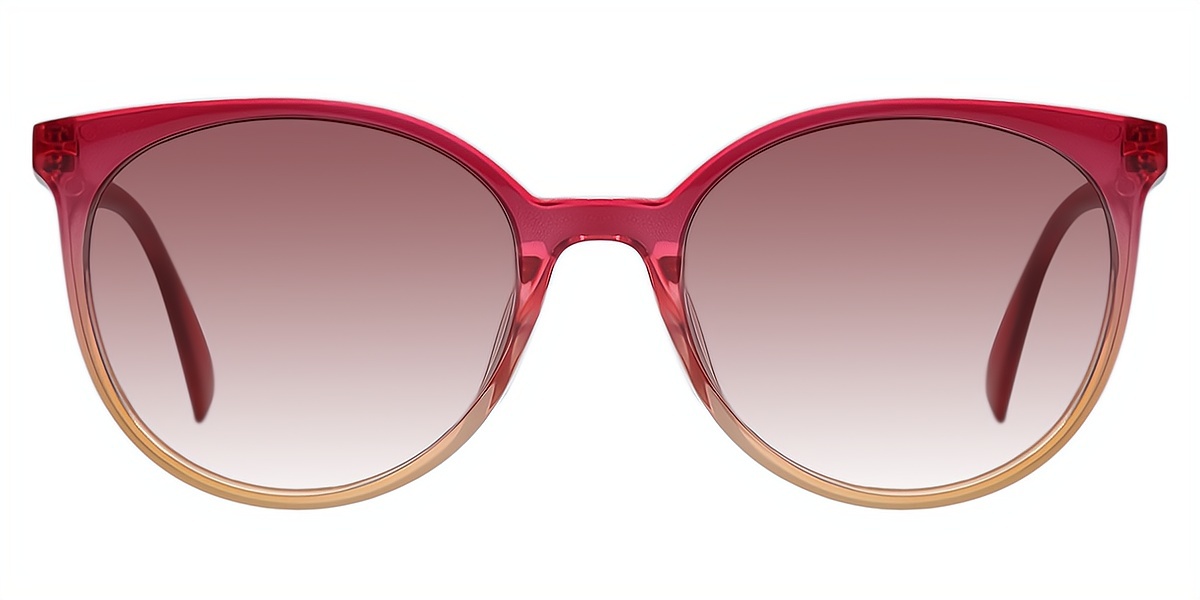 Red Oval Modish Plastic Eyeglasses