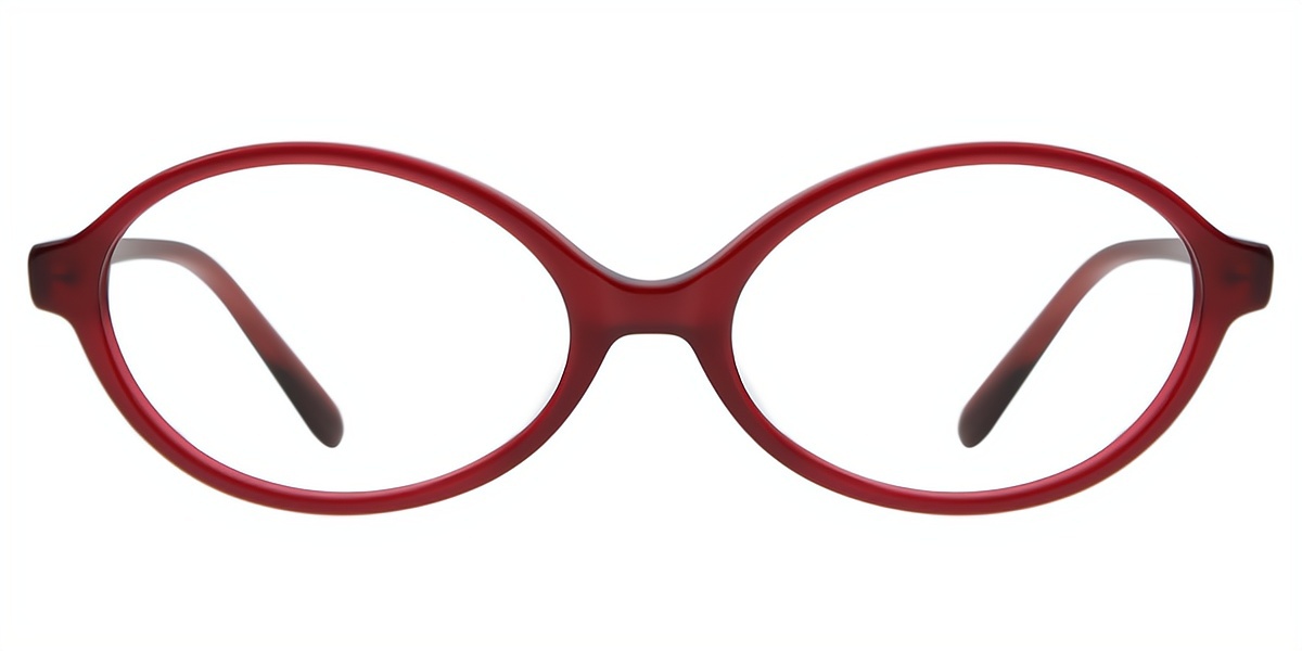 Red Oval Acetate Eyeglasses