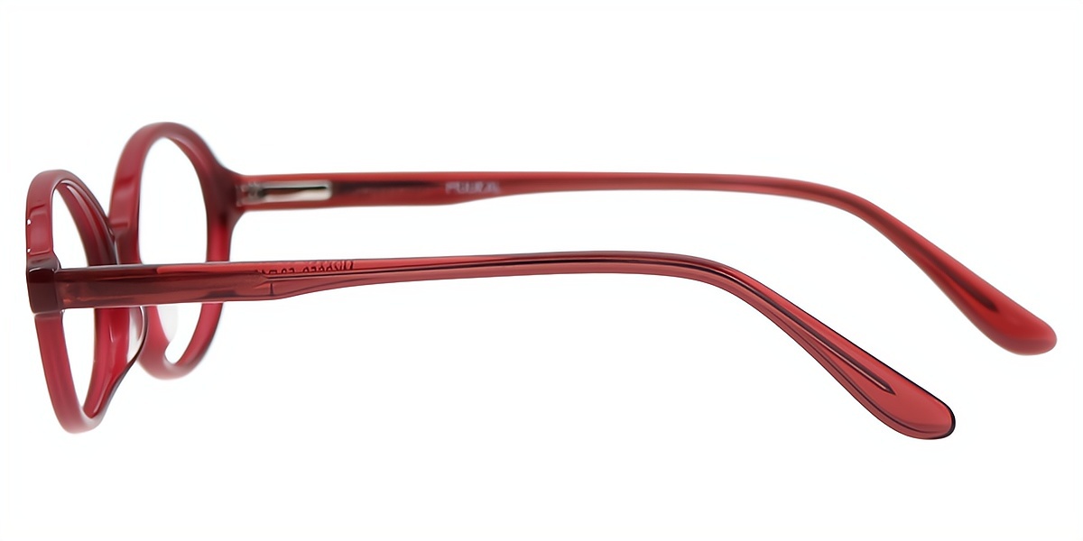 Red Oval Acetate Eyeglasses