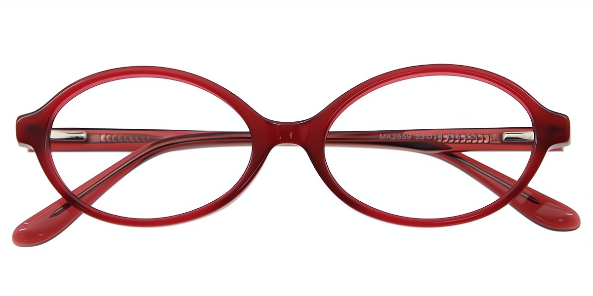Red Oval Acetate Eyeglasses