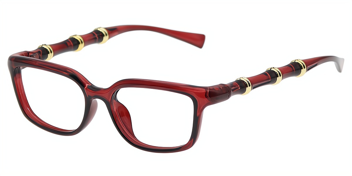Red Oval Unique Plastic Eyeglasses