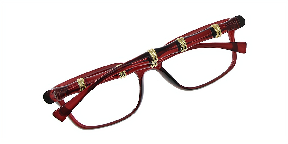 Red Oval Unique Plastic Eyeglasses