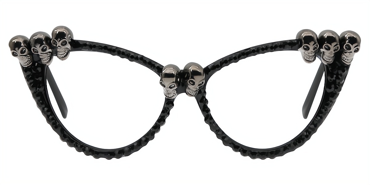Black Cat Eye Geek-Chic Plastic Eyeglasses