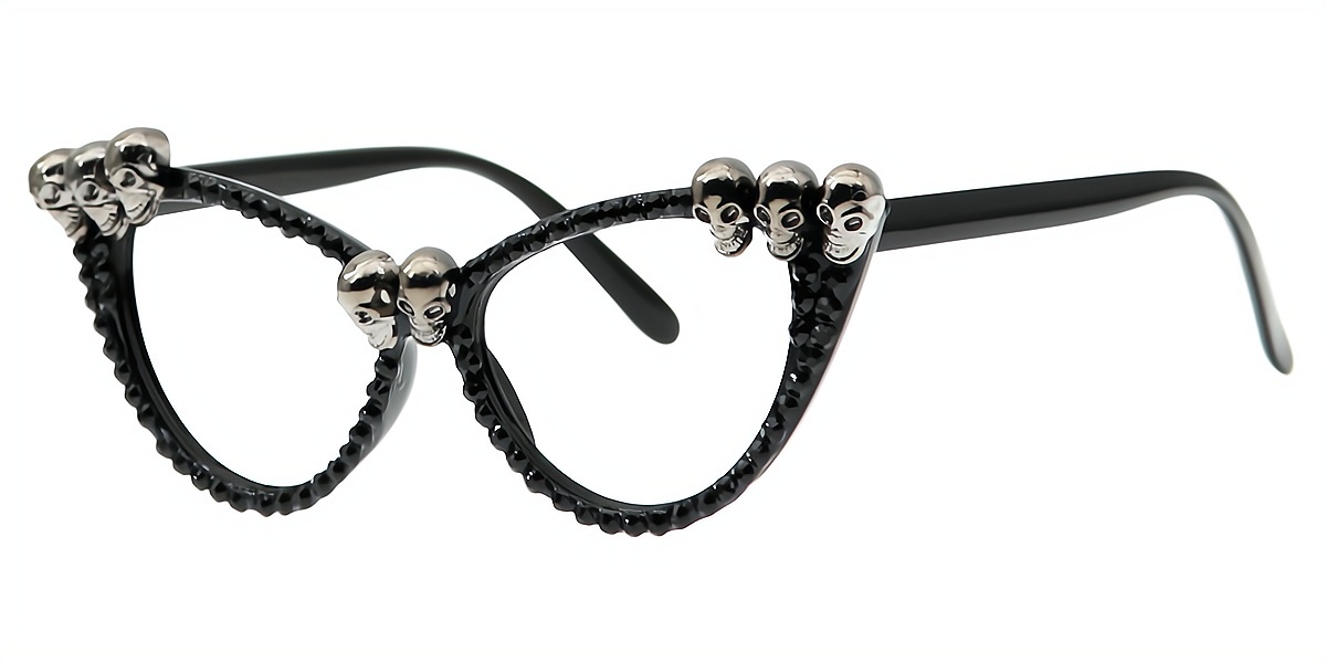 Black Cat Eye Geek-Chic Plastic Eyeglasses