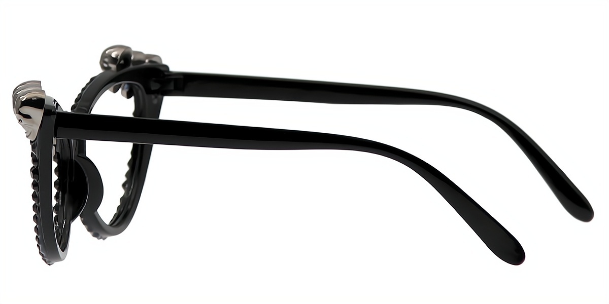 Black Cat Eye Geek-Chic Plastic Eyeglasses