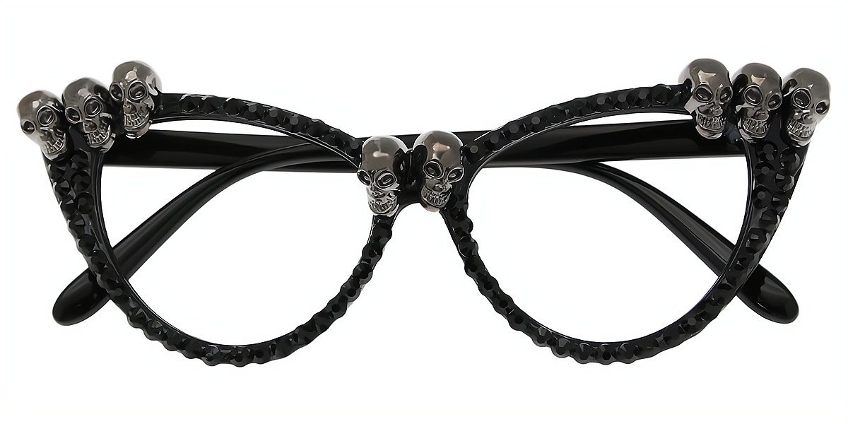 Black Cat Eye Geek-Chic Plastic Eyeglasses