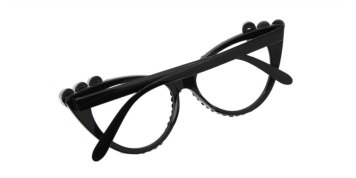 Black Cat Eye Geek-Chic Plastic Eyeglasses
