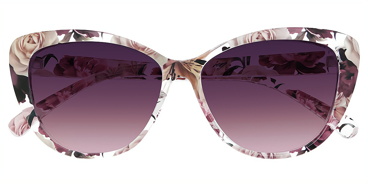Floral Cat Eye Modish Plastic Eyeglasses