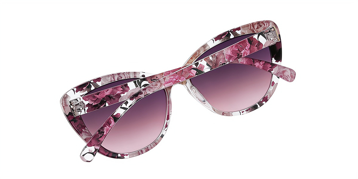 Floral Cat Eye Modish Plastic Eyeglasses