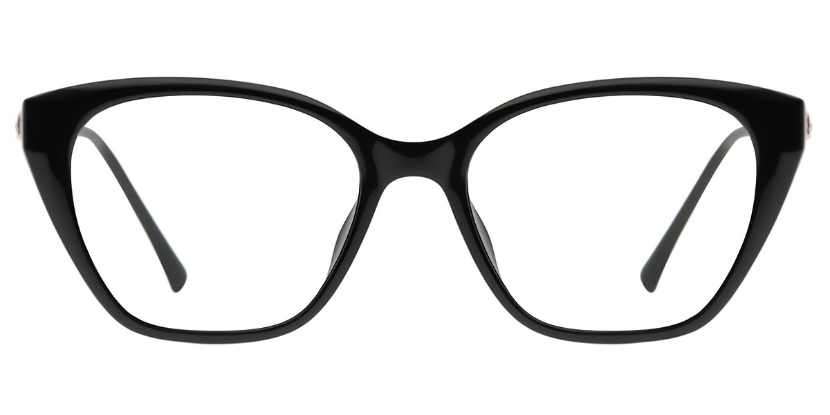 Black Cat Eye Elegant Mixed Materials Eyeglasses