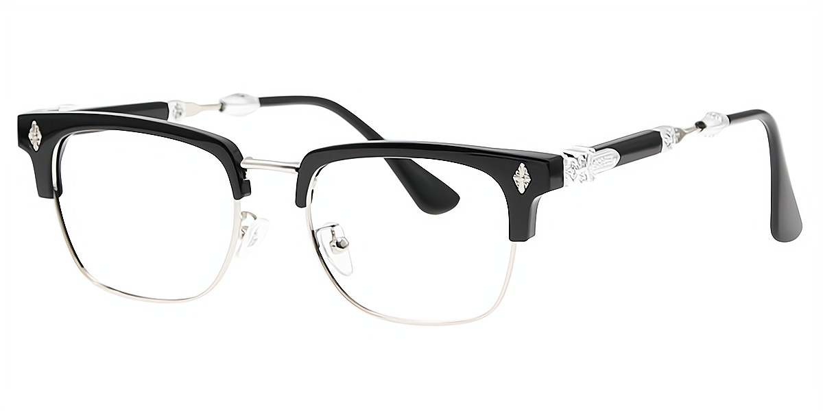 Silver Horn Classic Mixed Materials Eyeglasses