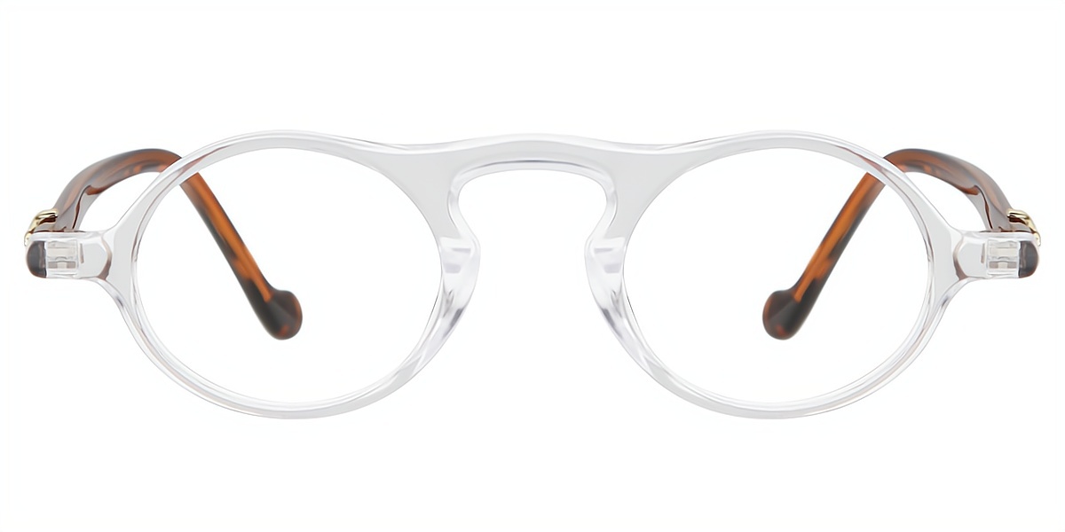 Clear Oval Retro TR90 Eyeglasses