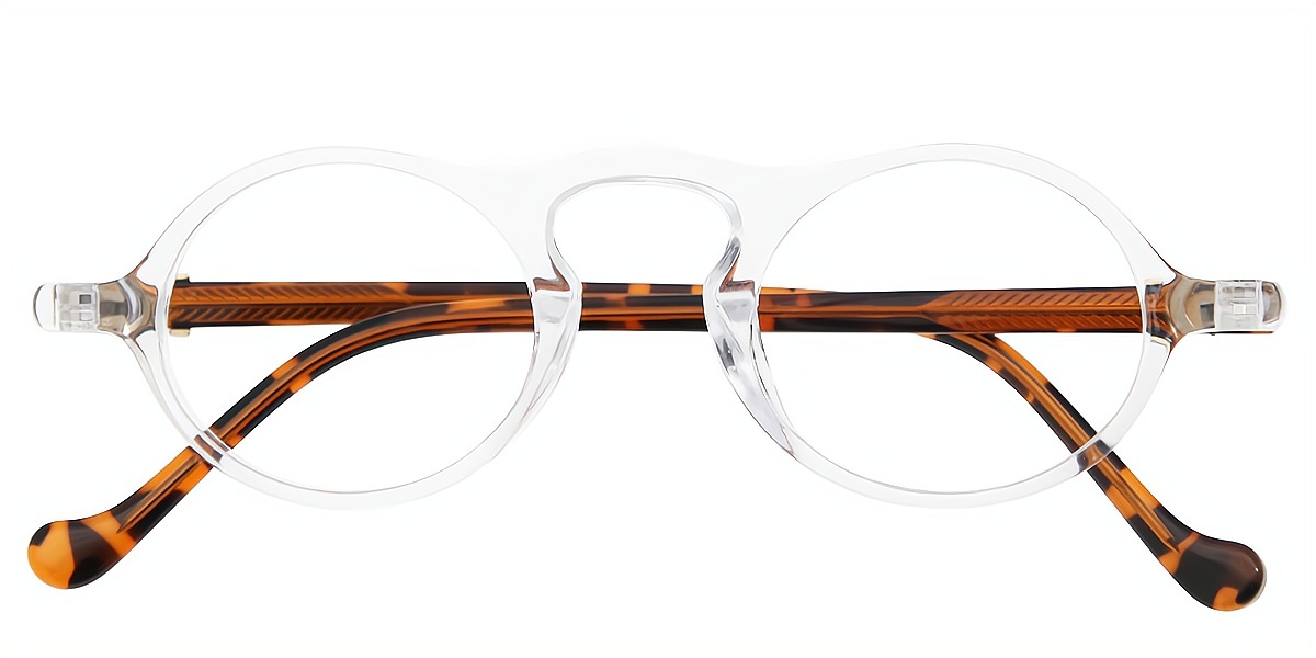 Clear Oval Retro TR90 Eyeglasses
