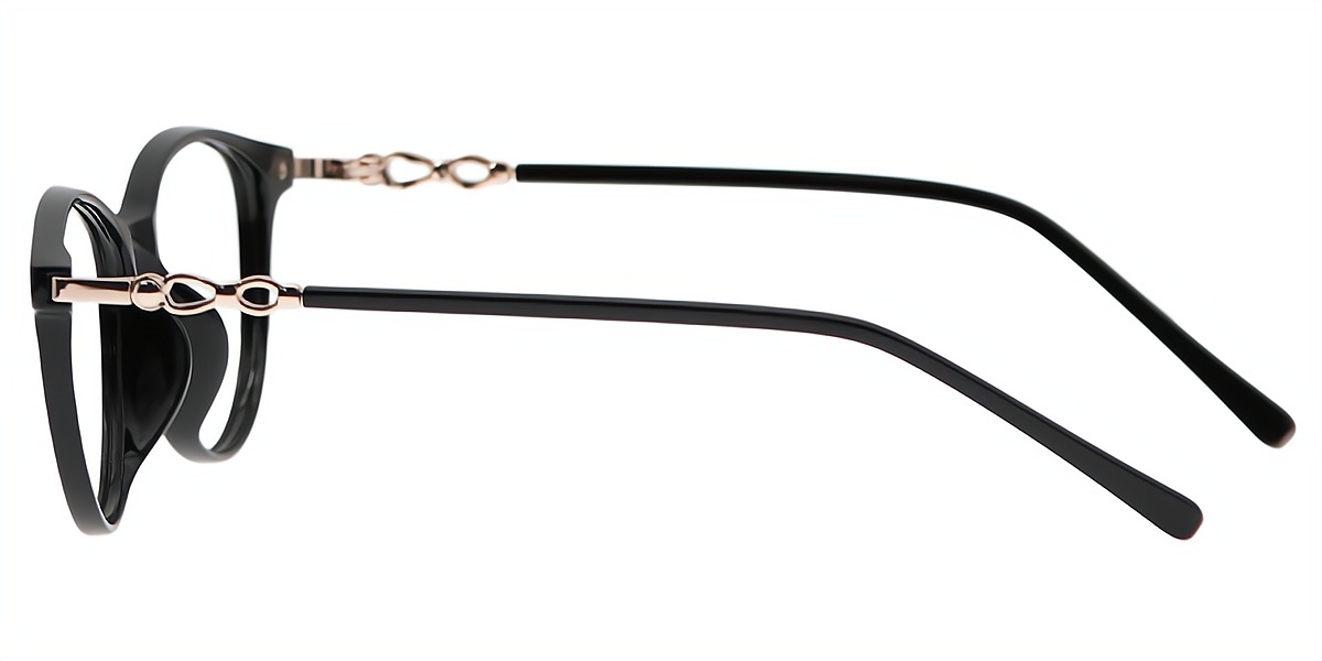 Black Cat Eye Classic Mixed Materials Eyeglasses