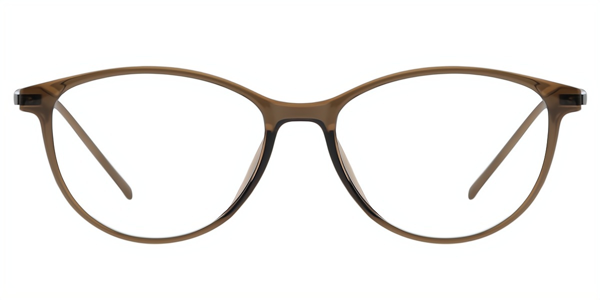 Brown Cat Eye Classic Mixed Materials Eyeglasses