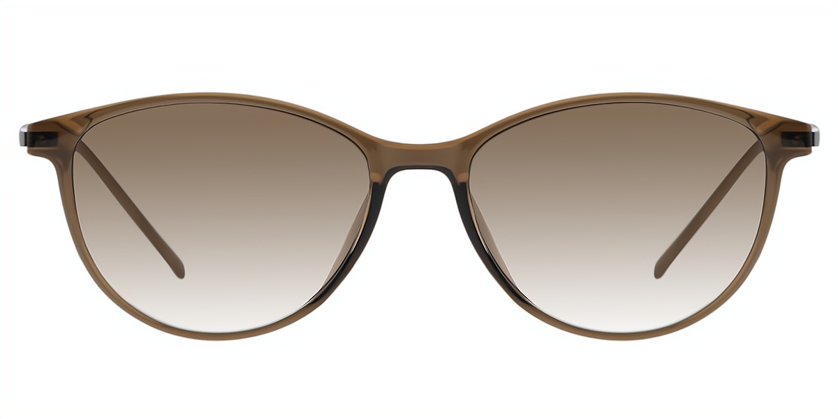 Brown Cat Eye Classic Mixed Materials Eyeglasses