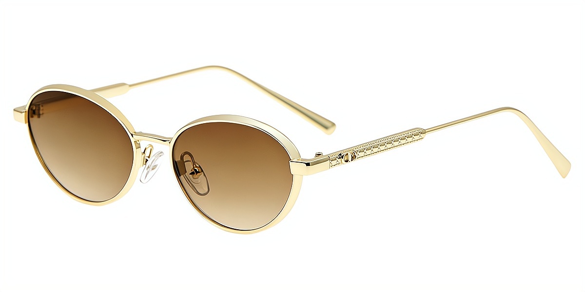 Golden Oval Elegant Metal Eyeglasses