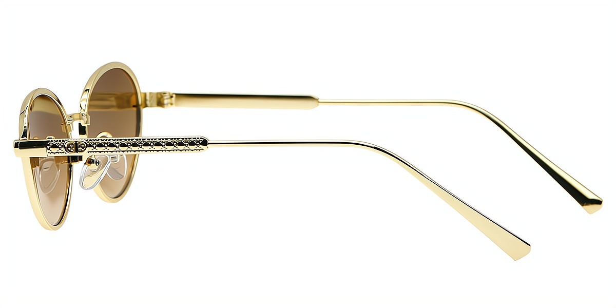 Golden Oval Elegant Metal Eyeglasses