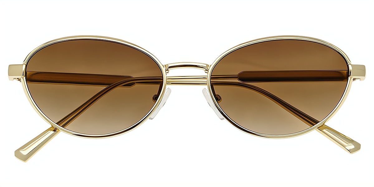 Golden Oval Elegant Metal Eyeglasses