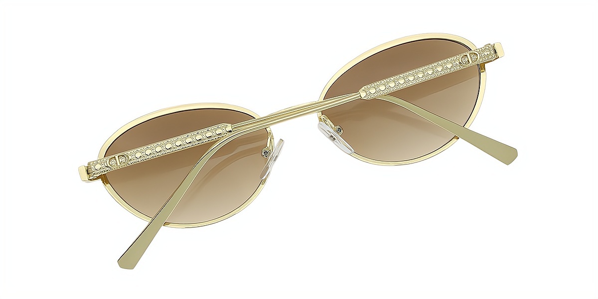 Golden Oval Elegant Metal Eyeglasses