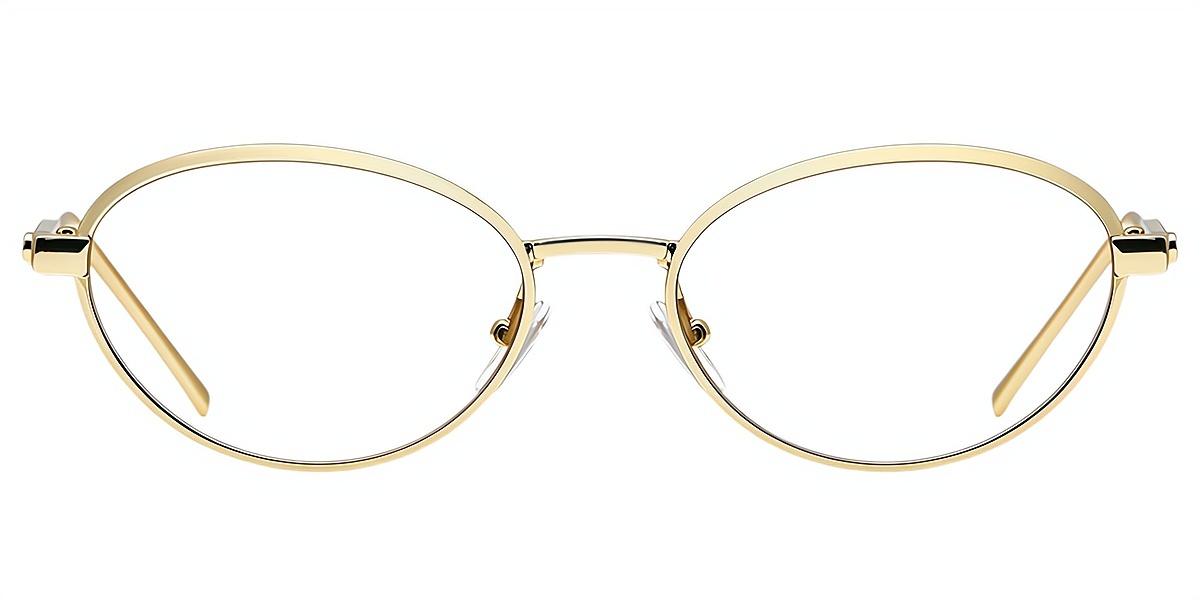 Golden Oval Elegant Metal Eyeglasses