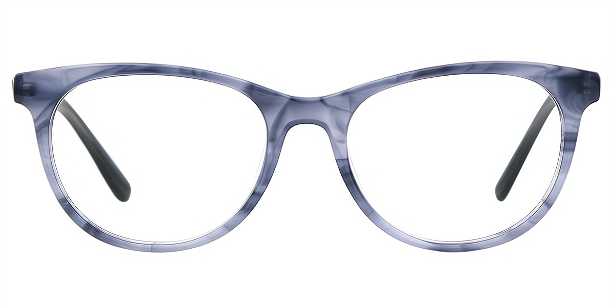 Gray Oval Elaborate Acetate Eyeglasses