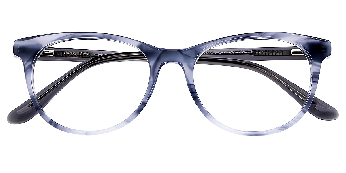 Gray Oval Elaborate Acetate Eyeglasses