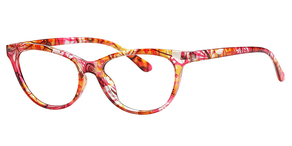 Red Cat Eye Modish Plastic Eyeglasses