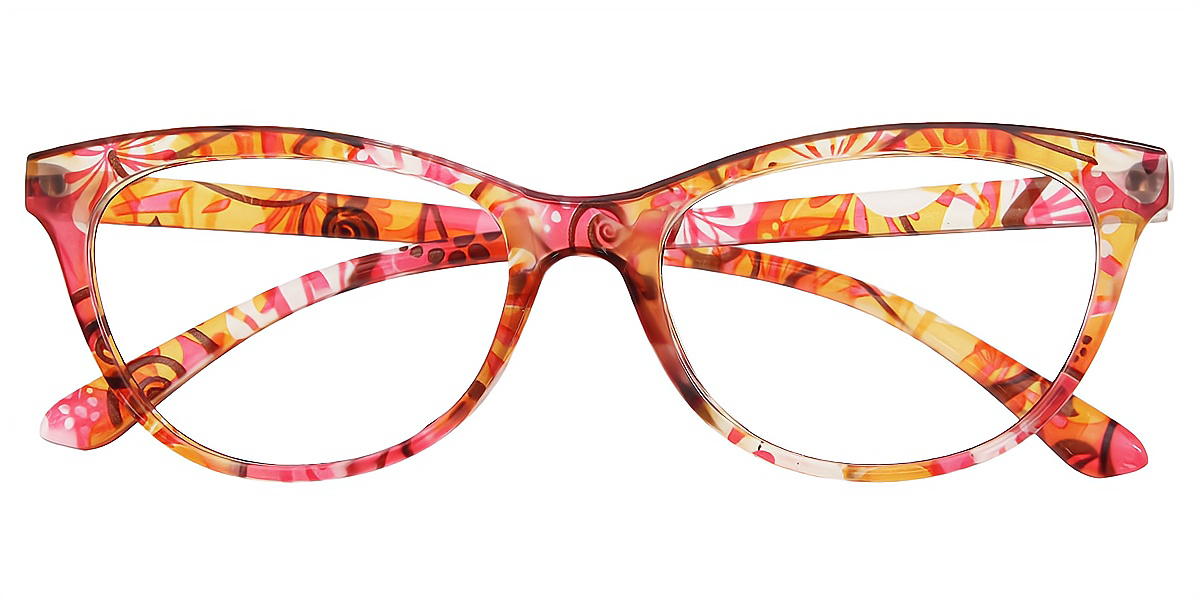 Red Cat Eye Modish Plastic Eyeglasses