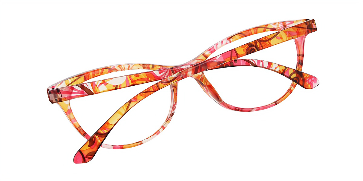 Red Cat Eye Modish Plastic Eyeglasses