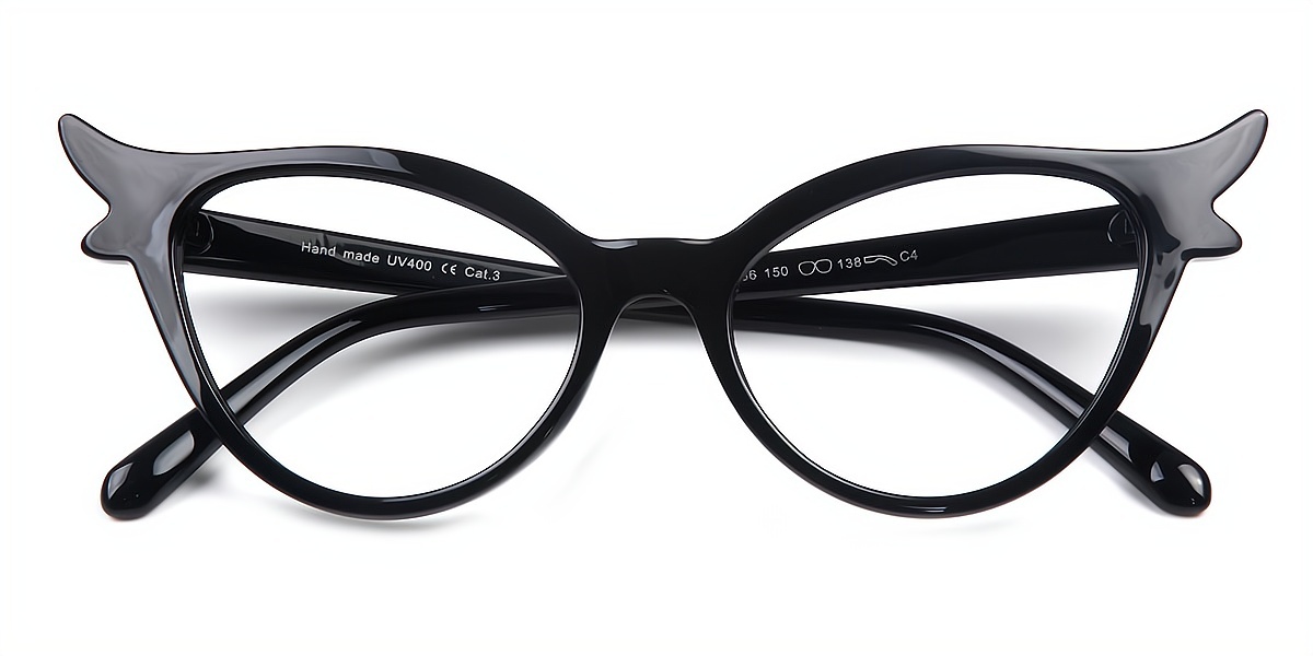 Black Cat Eye Modish Acetate Eyeglasses