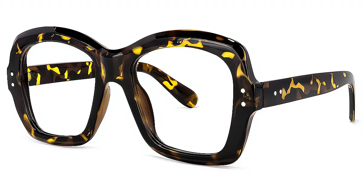 Tortoise Square Modish Plastic Eyeglasses