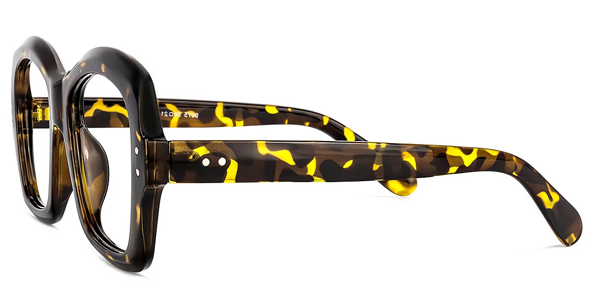 Tortoise Square Modish Plastic Eyeglasses