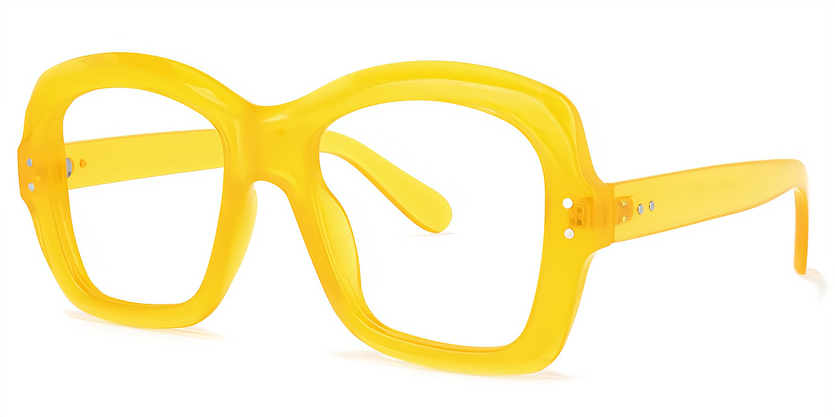 Setlla Yellow Square Modish Plastic Eyeglasses