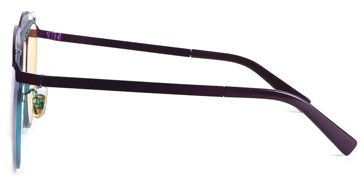Purple Aviator Hipster Metal Eyeglasses