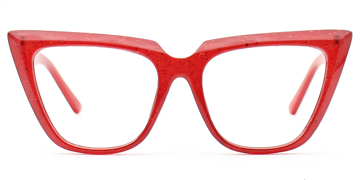 Red Cat Eye Chic Plastic Eyeglasses