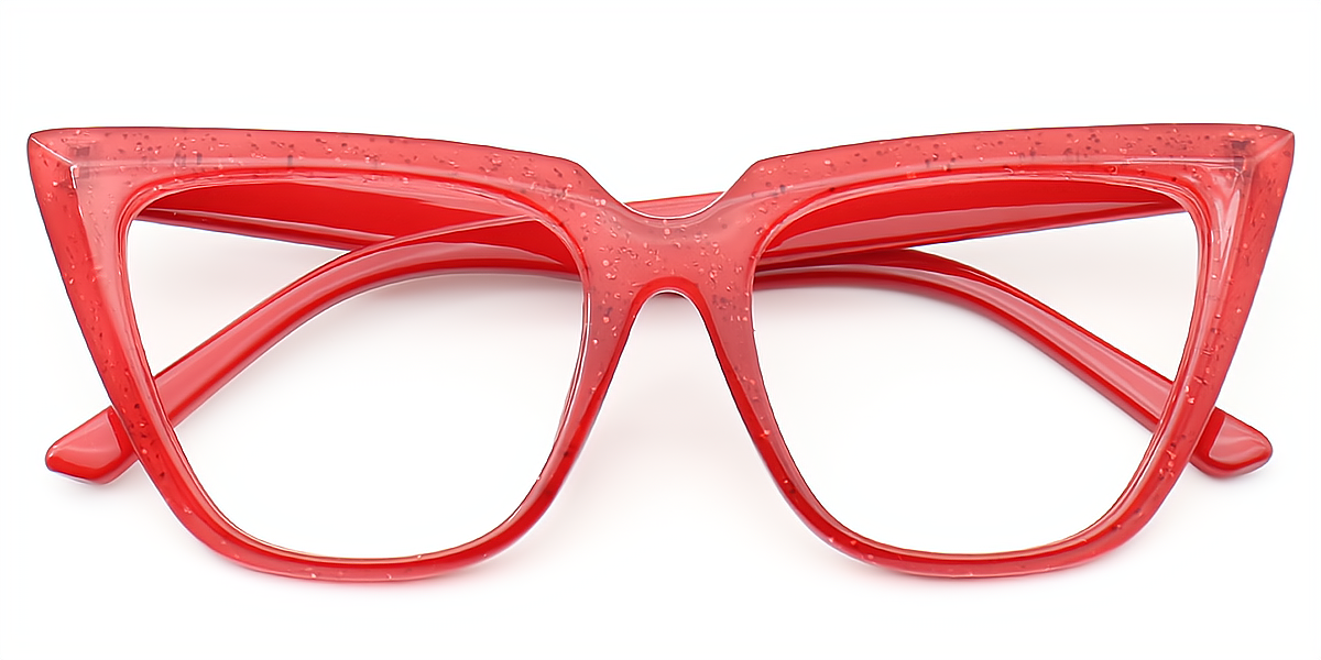 Red Cat Eye Chic Plastic Eyeglasses