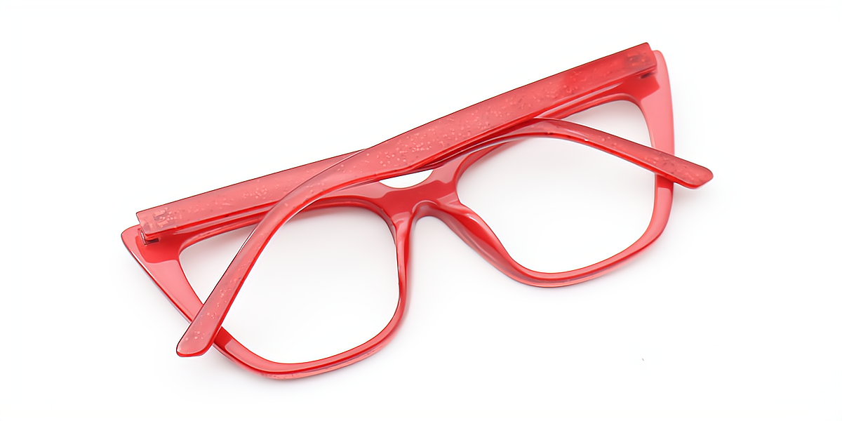 Red Cat Eye Chic Plastic Eyeglasses