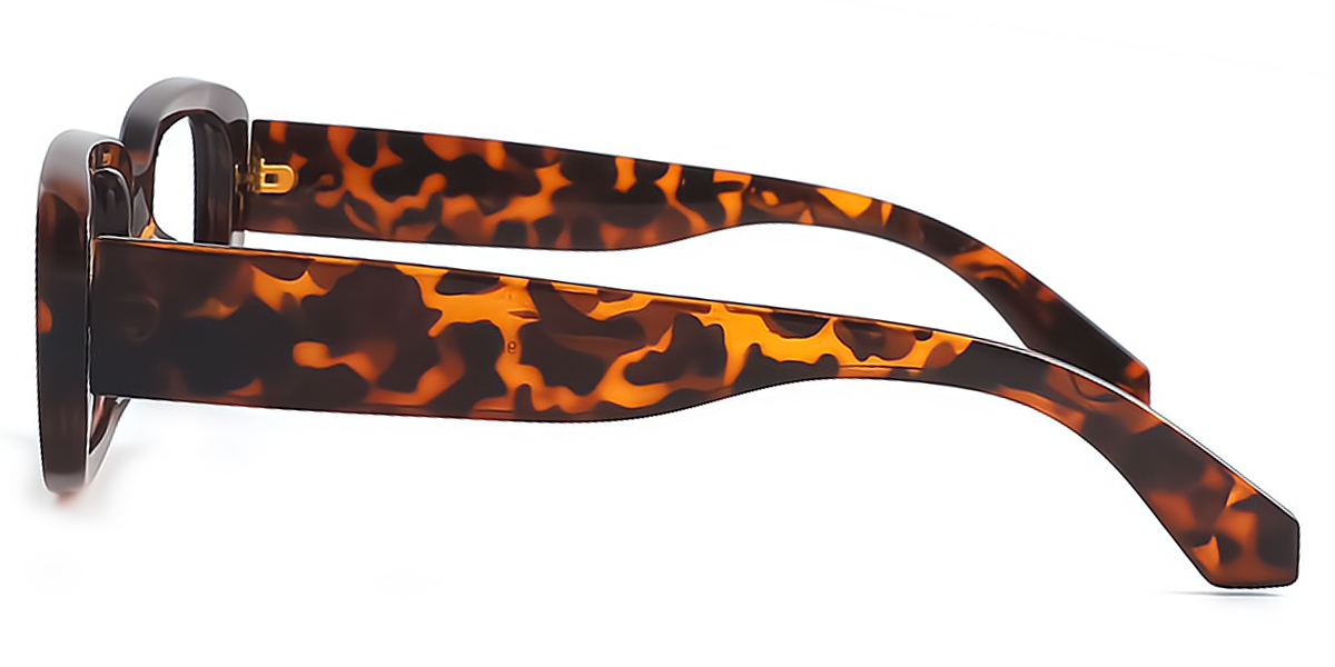 Tortoise Rectangle Unique Plastic Eyeglasses