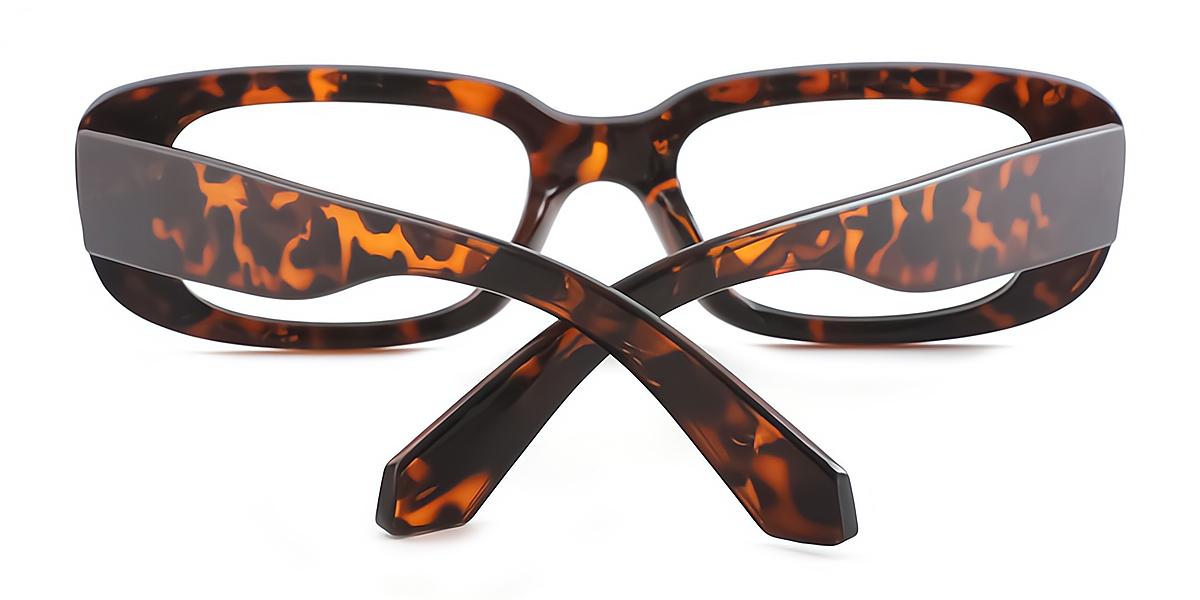 Tortoise Rectangle Unique Plastic Eyeglasses