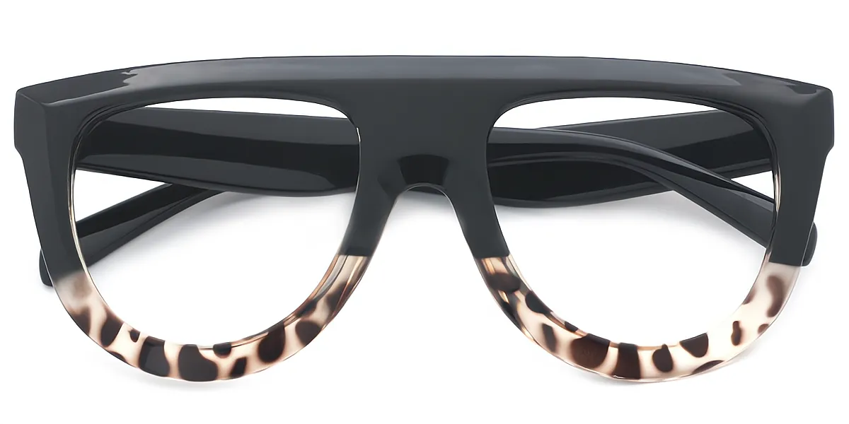 Tortoise Aviator Unique Plastic Eyeglasses