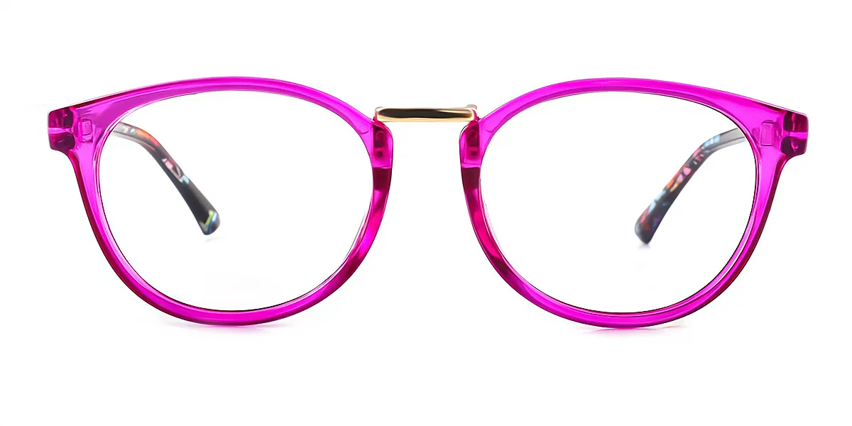 Purple Oval Exquisite Horn Plastic Eyeglasses