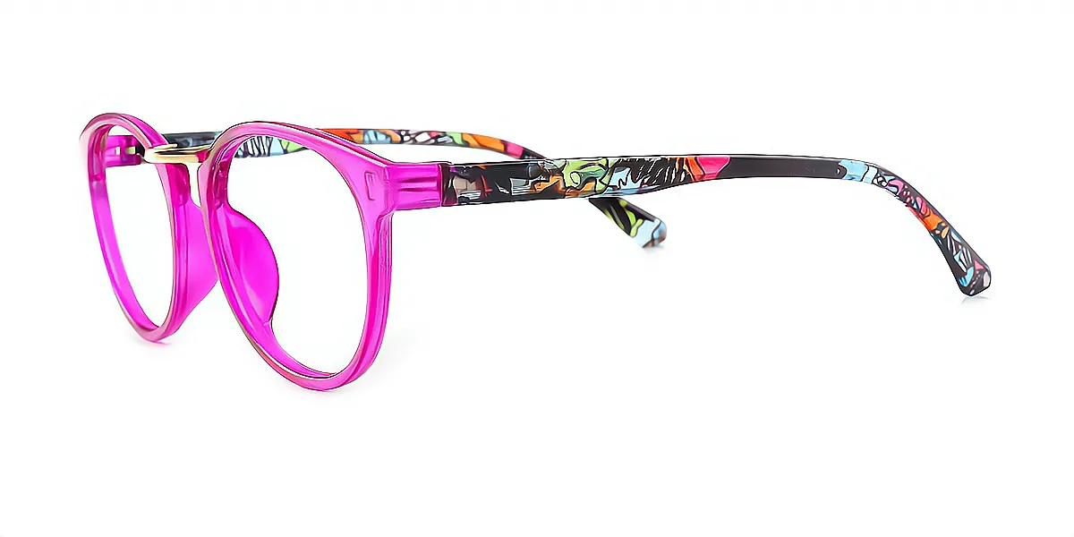 Purple Oval Exquisite Horn Plastic Eyeglasses