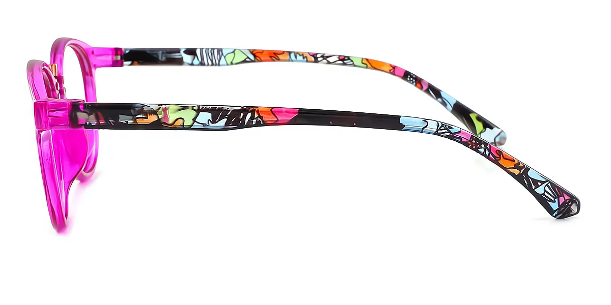 Purple Oval Exquisite Horn Plastic Eyeglasses