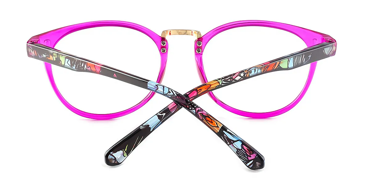 Purple Oval Exquisite Horn Plastic Eyeglasses