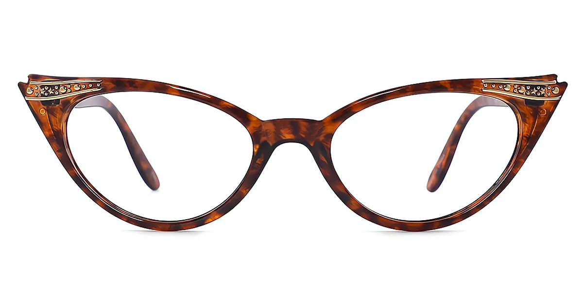 Tortoise Cat Eye Unique Plastic Eyeglasses