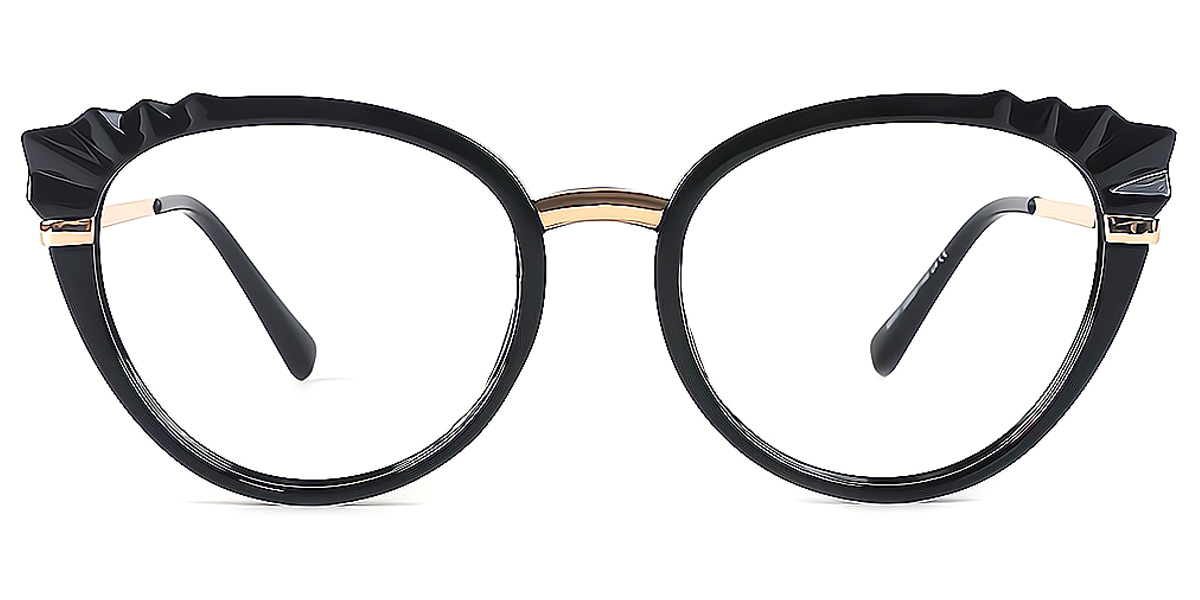 Black Cat Eye Hipster Plastic Eyeglasses
